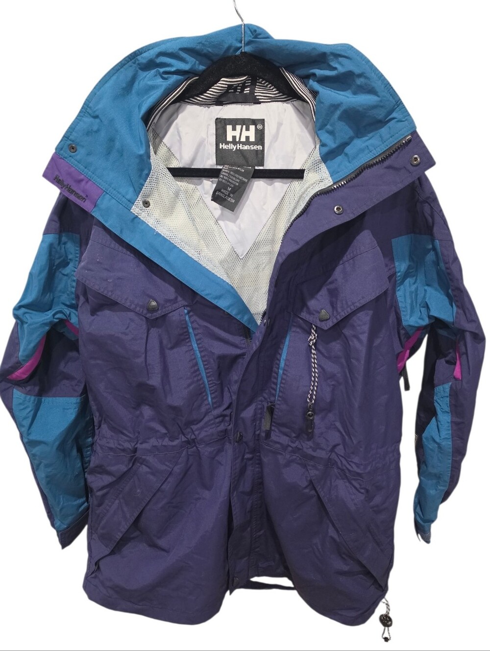 Helly Hansen Blue Outdoor Shell Jacket Size M Men Or Unisex Ski, Water Resistant